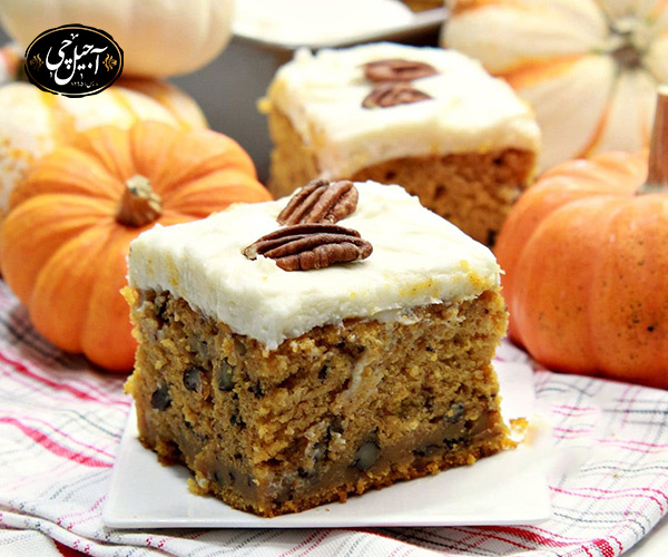 طرز تهیه کیک کدو حلوایی با گردو بدون شیر همراه با روغن رژیمی