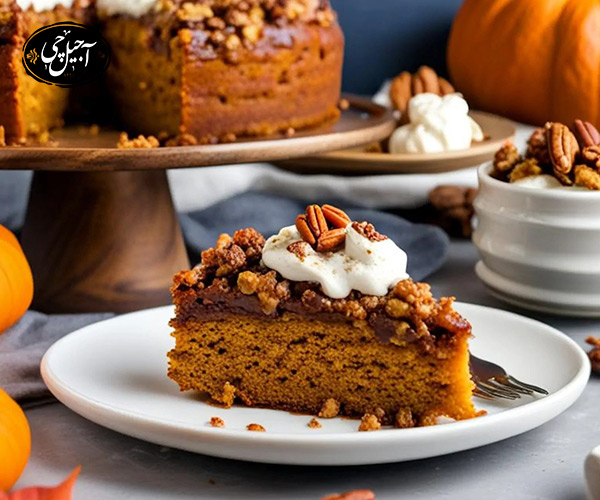 طرز تهیه کیک کدو حلوایی با گردو و شکلات