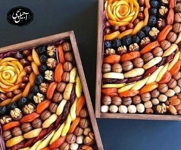 تزیین آجیل شب یلدا در سینی