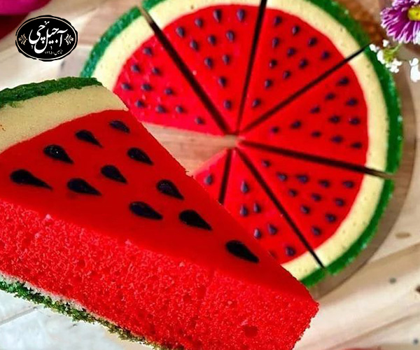 طرز تهیه کیک هندوانه ای در قابلمه یا تابه