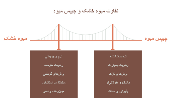 تفاوت میوه خشک و چیپس میوه