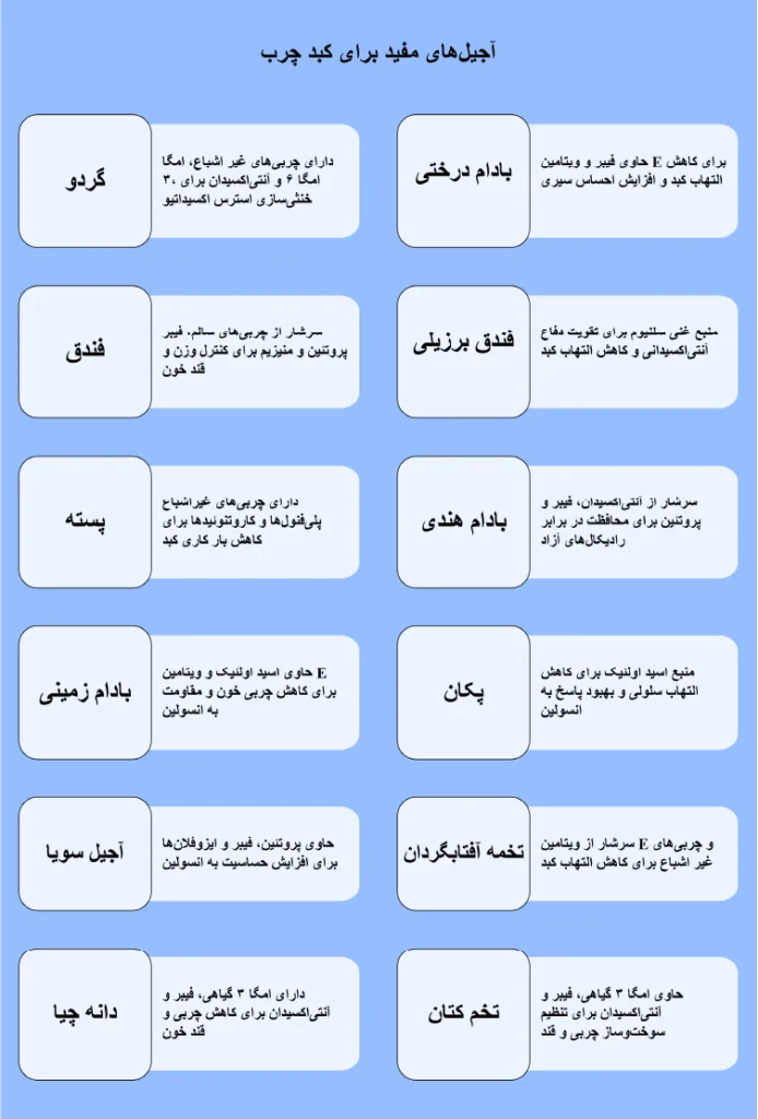 آجیل برای کبد چرب چه خواصی دارد؟